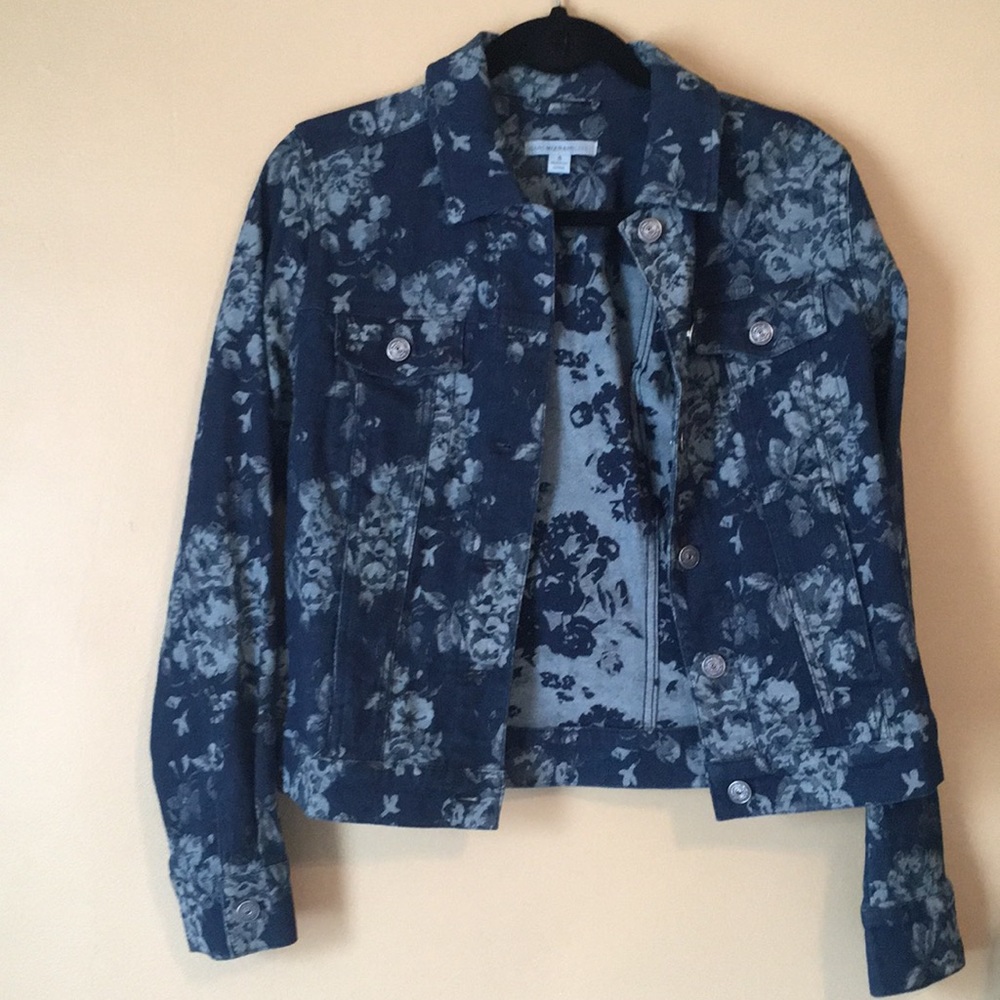 Floral fall denim jacket